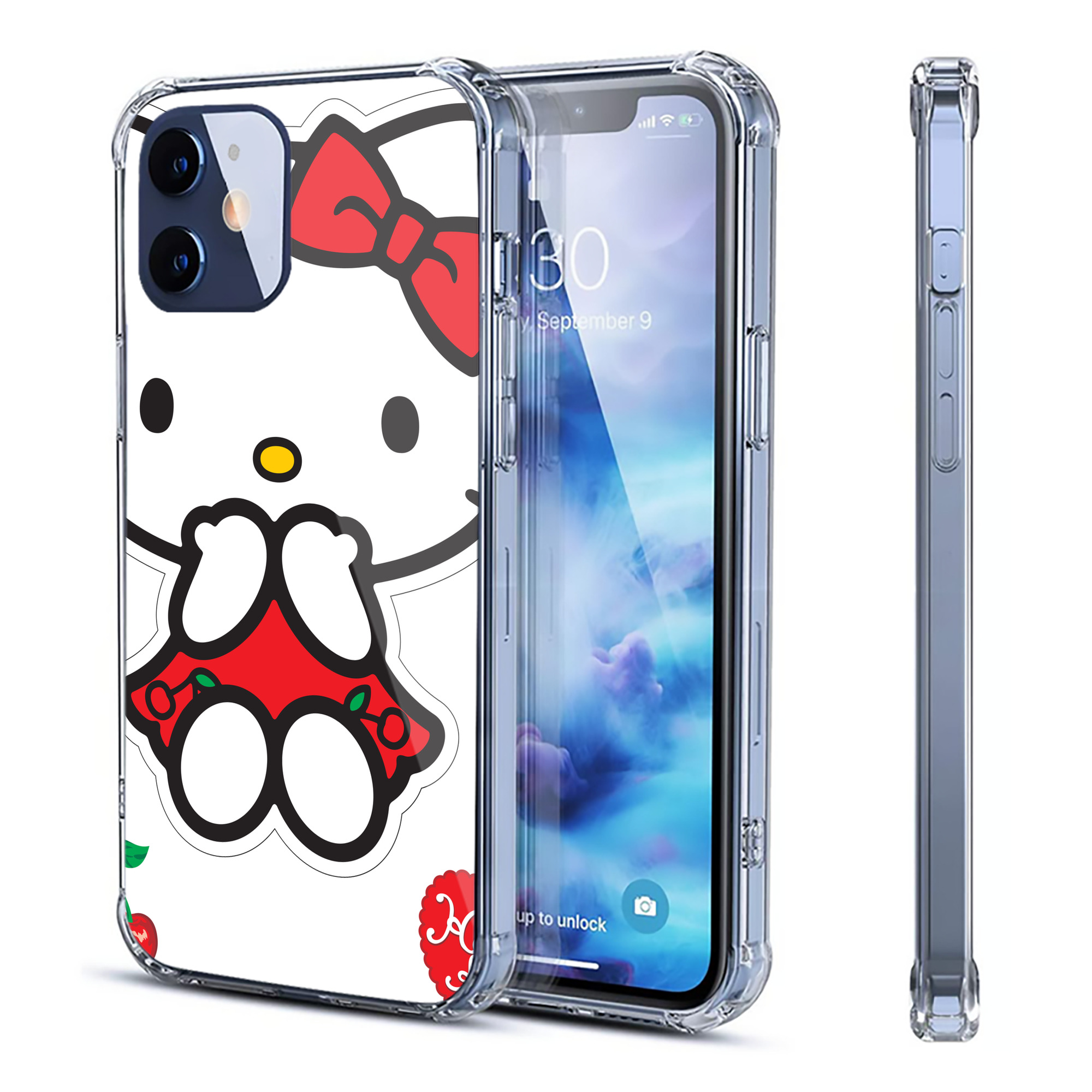 （画像用） Hello Kitty ハローキティ 【iPhone 12シリーズ対応】透明スマホケース（クリアソフトケース）